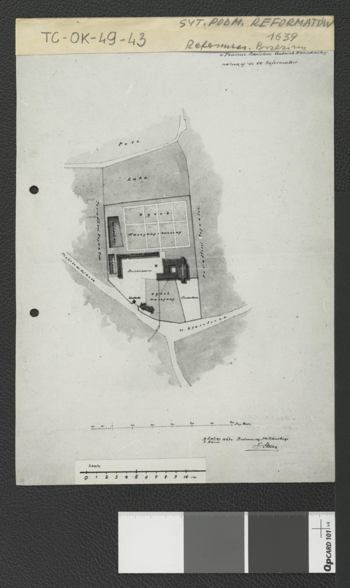 plan miejscowego zespołu klasztornego sporządzony pomiędzy 19 lutego, a 3 marca 1865 r., skan 1