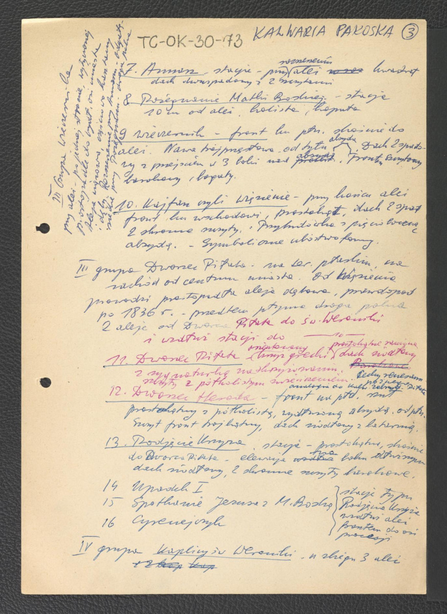 karty wypisu z Poradny, Pakość zawierający chronologię miejscowego klasztoru w XVII w. oraz zwięzły opis kaplic wschodzących w skład Kalwarii, skan 5