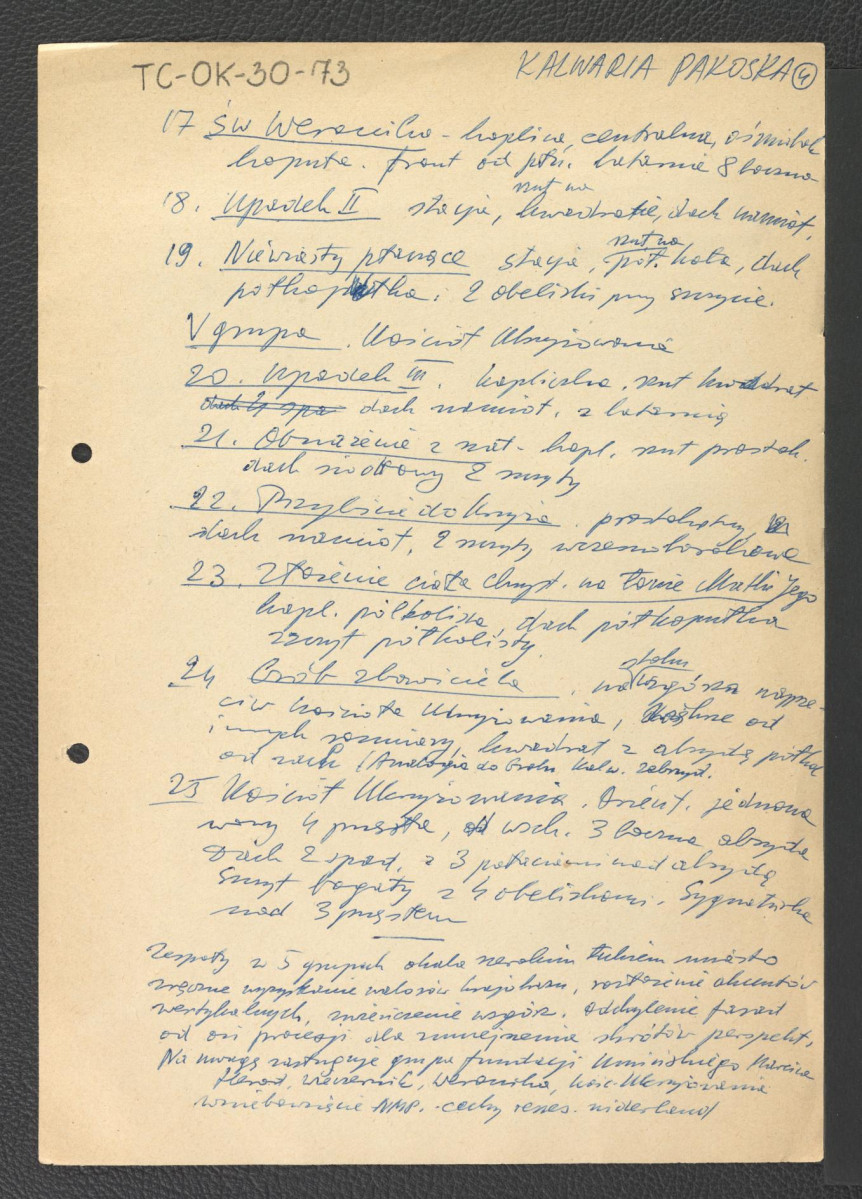 karty wypisu z Poradny, Pakość zawierający chronologię miejscowego klasztoru w XVII w. oraz zwięzły opis kaplic wschodzących w skład Kalwarii, skan 6