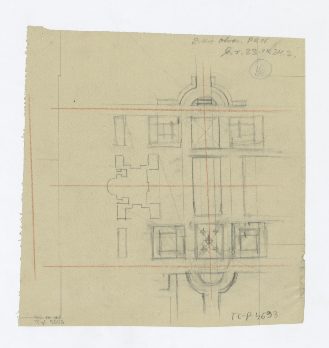 Pałac Kultury i Nauki - szkic rozwiązania ciągu ul. Marszałkowskiej i placu przed Pałacem Kultury i Nauki od Alej Jerozolimskich do ulicy Świętokrzyskiej w związku z konkursem   projektu otoczenia Pałacu Kultury i Nauki (16), skan 1