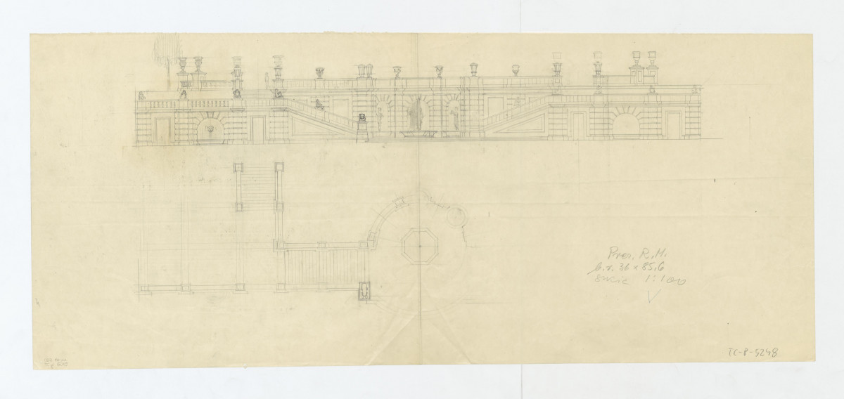 Pałac Namiestnikowski-robocze rozwiązanie ściany oporowej, skan 1