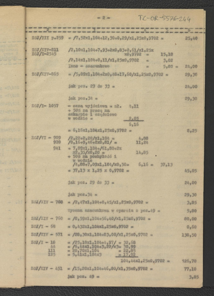 kosztorys orientacyjny do projektu wstępnego rekonstrukcji miejscowego parku; główny projektant – G. Ciołek; opracowanie kosztorysu – J. Dzierżyński                               , skan 14