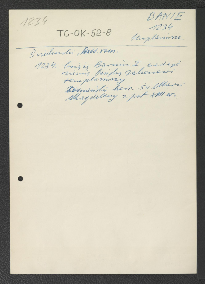 odsyłacz do Świechowski Zygmunt, Budownictwo romańskie w Polsce. Katalog zabytków, Wrocław 1963 wzmiankujący nadanie gruntów Templariuszom przez księcia pomorskiego Barnima I ok. 1234 r., skan 1
