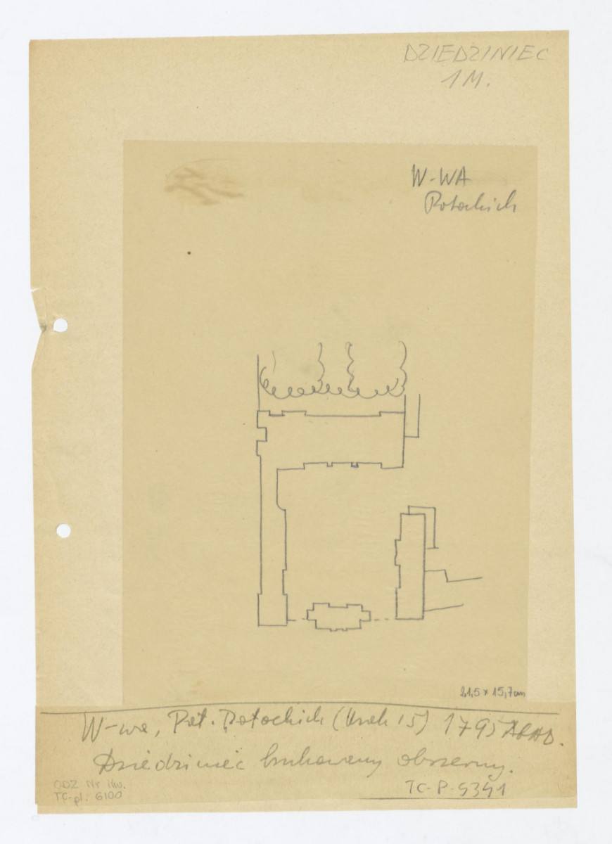 Pałac Potockich-plan sytuacyjny z 1785, skan 1