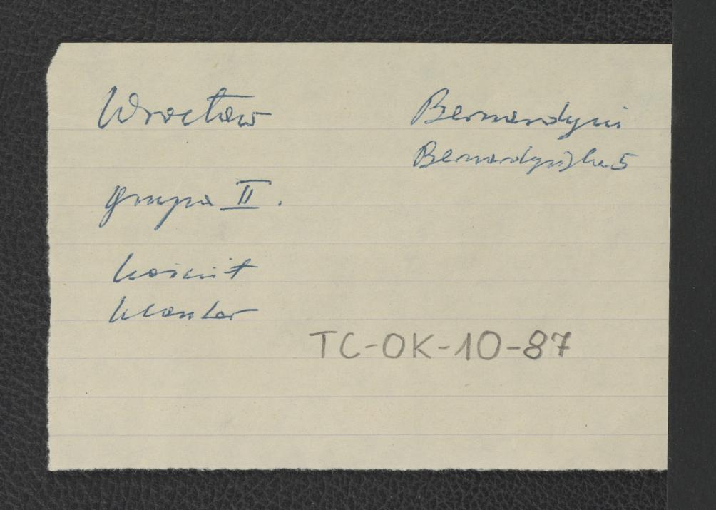 fiszka robocza wzmiankująca miejscowy klasztor i kościół, skan 1