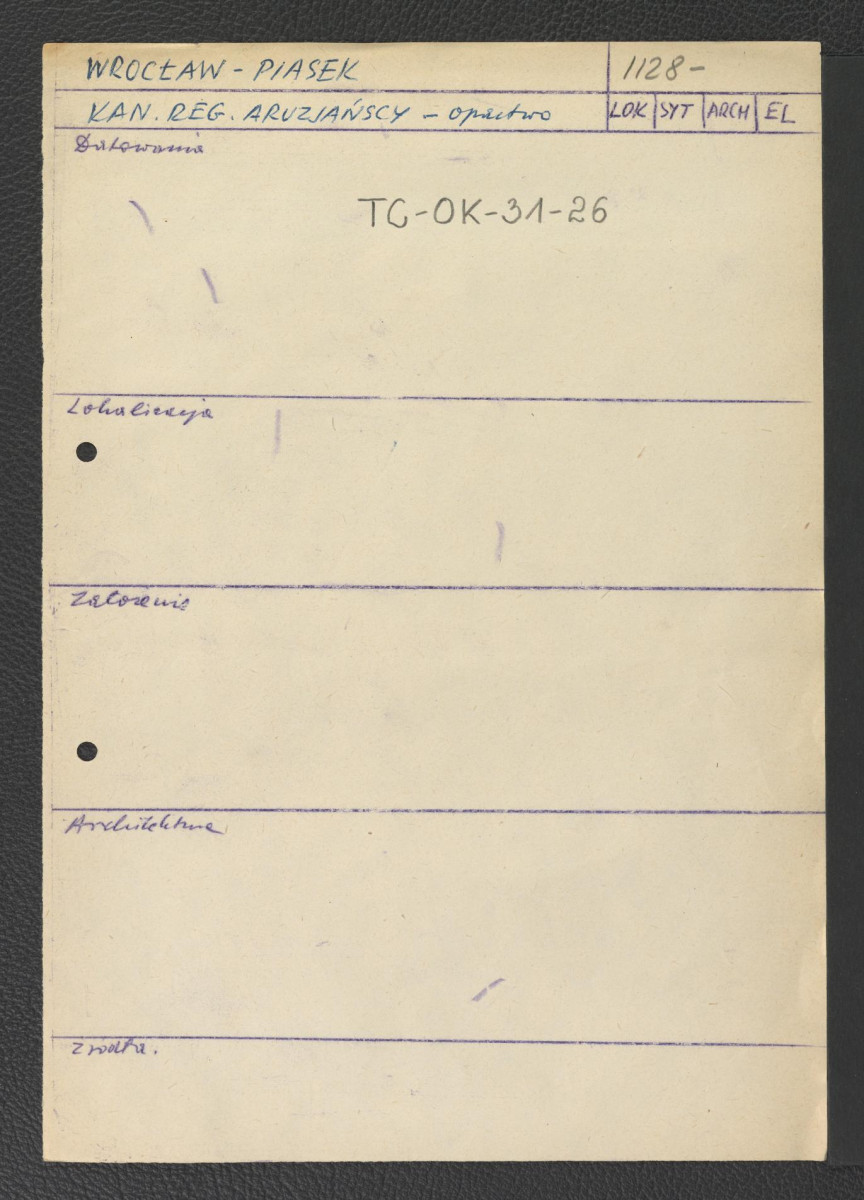 karta opisowa zawierająca nazwę wymienionej miejscowości oraz czas zaistnienia miejscowego klasztoru , skan 1