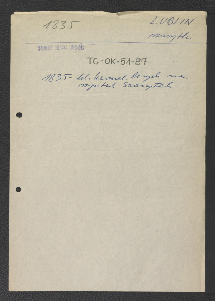 odsyłacz do Podręczna Encyklopedia Kościelna, red. ks. Zygmunt Chełmicki, t. I-XLIV, Warszawa, 1904-1916 wzmiankujący zastąpienie klasztoru karmelitów bosych szpitalem szarytek w roku 1835                                                                                              , skan 1