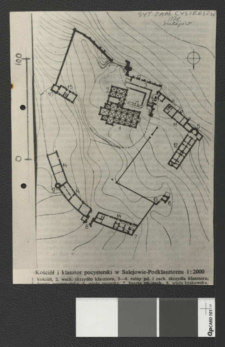plan miejscowego kościoła i klasztoru pocysterskiego (1 : 2000) , skan 1