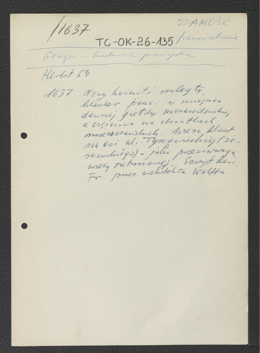 odsyłacz do Gloger Zygmunt, Encyklopedia Staropolska, Warszawa 1902 wzmiankujący przynależność do kustodii przemyskiej; wypis z Herbst, 54 wzmiankujący zaistnienie miejscowego zespołu klasztornego w 1637 r. podług planów architekta, niejakiego Wolfa, skan 1
