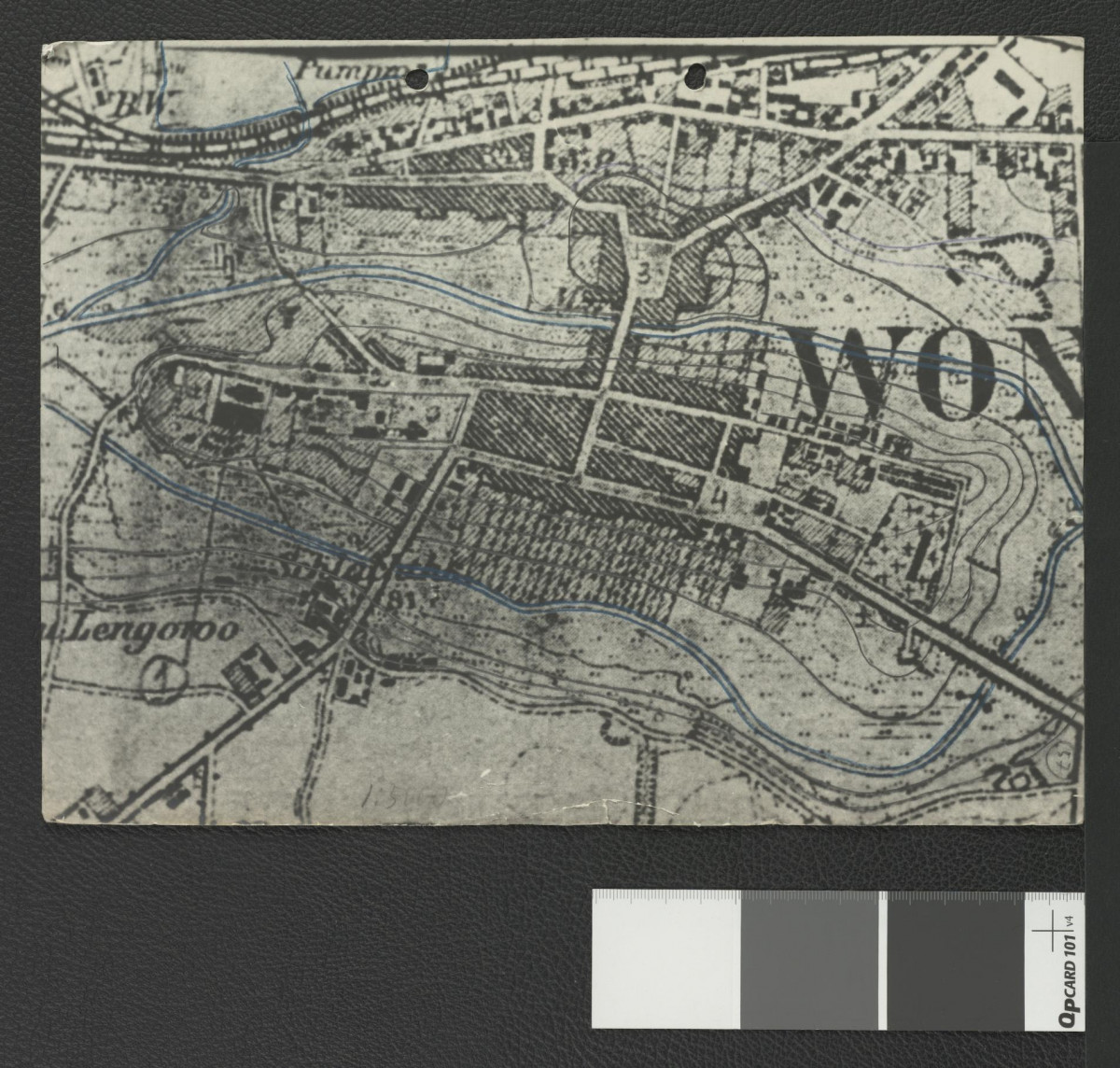 fragment niemieckojęzycznej mapy przedstawiającej miejscowe opactwo                                                , skan 1