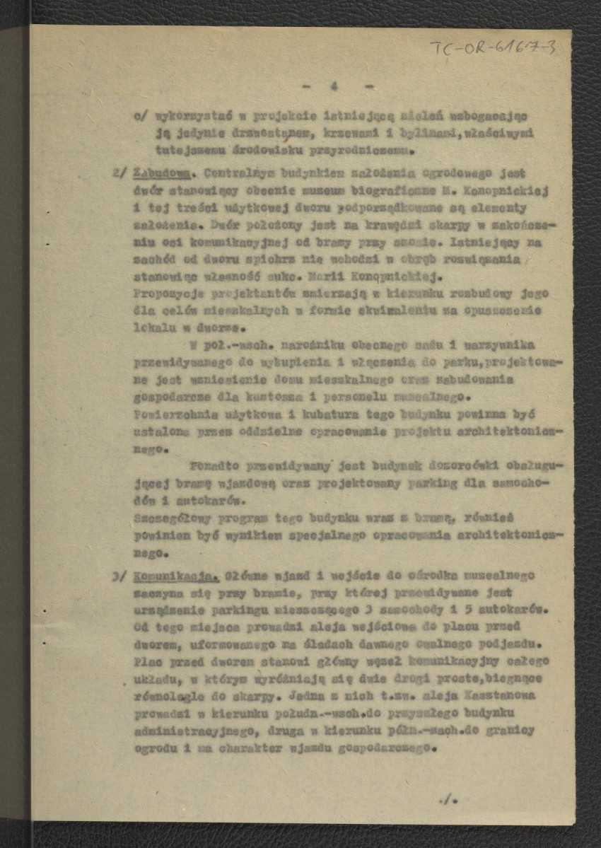 projekt ogrodu przy miejscowym Muzeum Marii Konopnickiej autorstwa G. Ciołka i S. Miłoszewskiego; trzynaście kart , skan 5