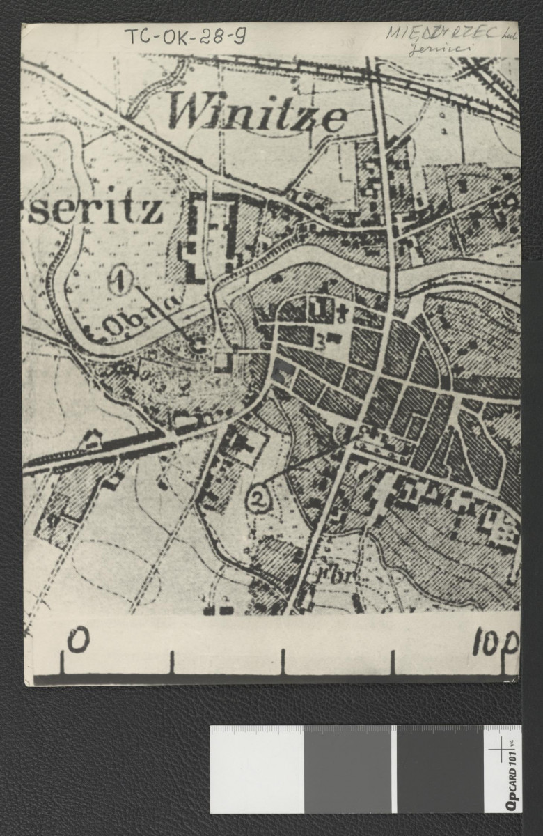 fragment niemieckojęzycznego planu wymienionej miejscowości     , skan 1