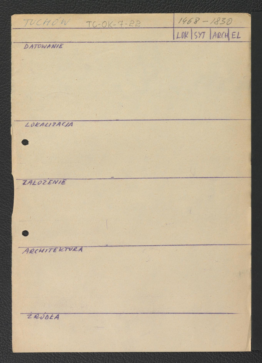 fiszka robocza zawierająca informację o datach granicznych istnienia tutejszego klasztoru benrdyktynów, skan 1