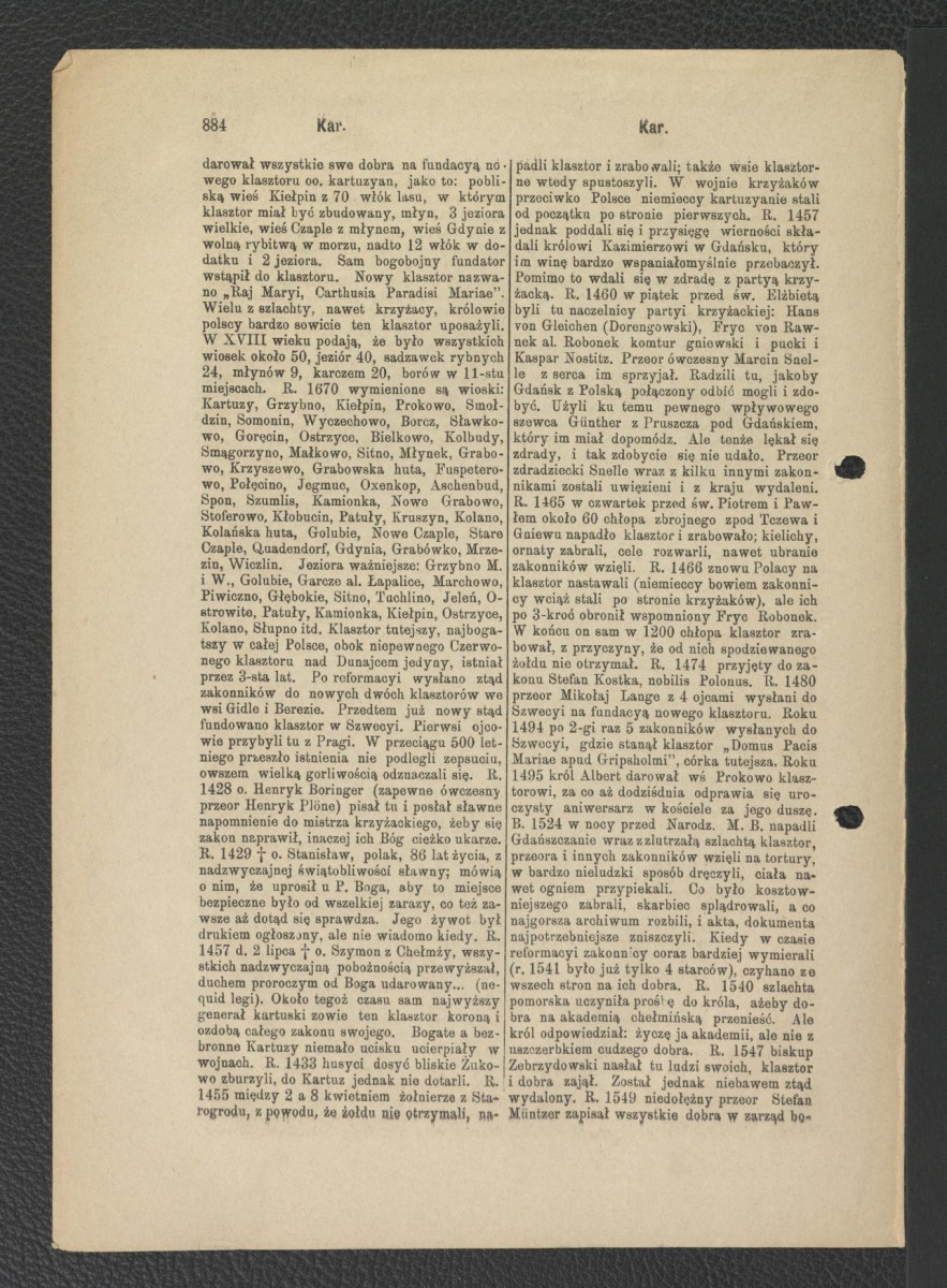 karty z Słownika Geograficznego Królestwa Polskiego zawierające hasła przedmiotowe wymienionej miejscowości , skan 2