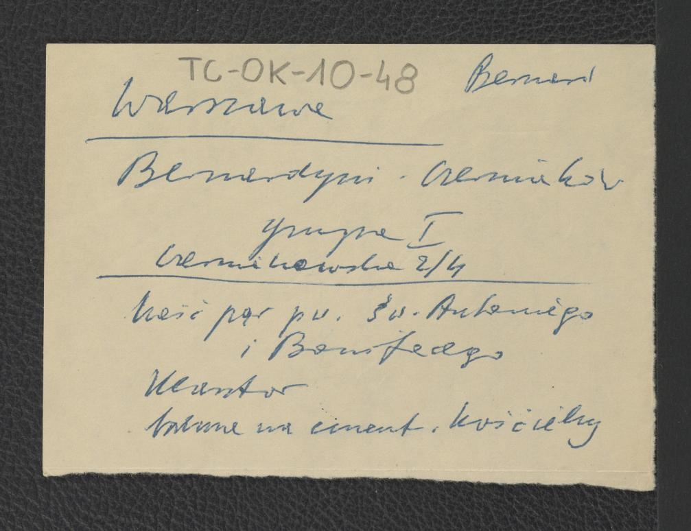 karta o charakterze brudnopisu informująca o miejscowym klasztorze, kościele i i cmentarzu przykościelnym, skan 1