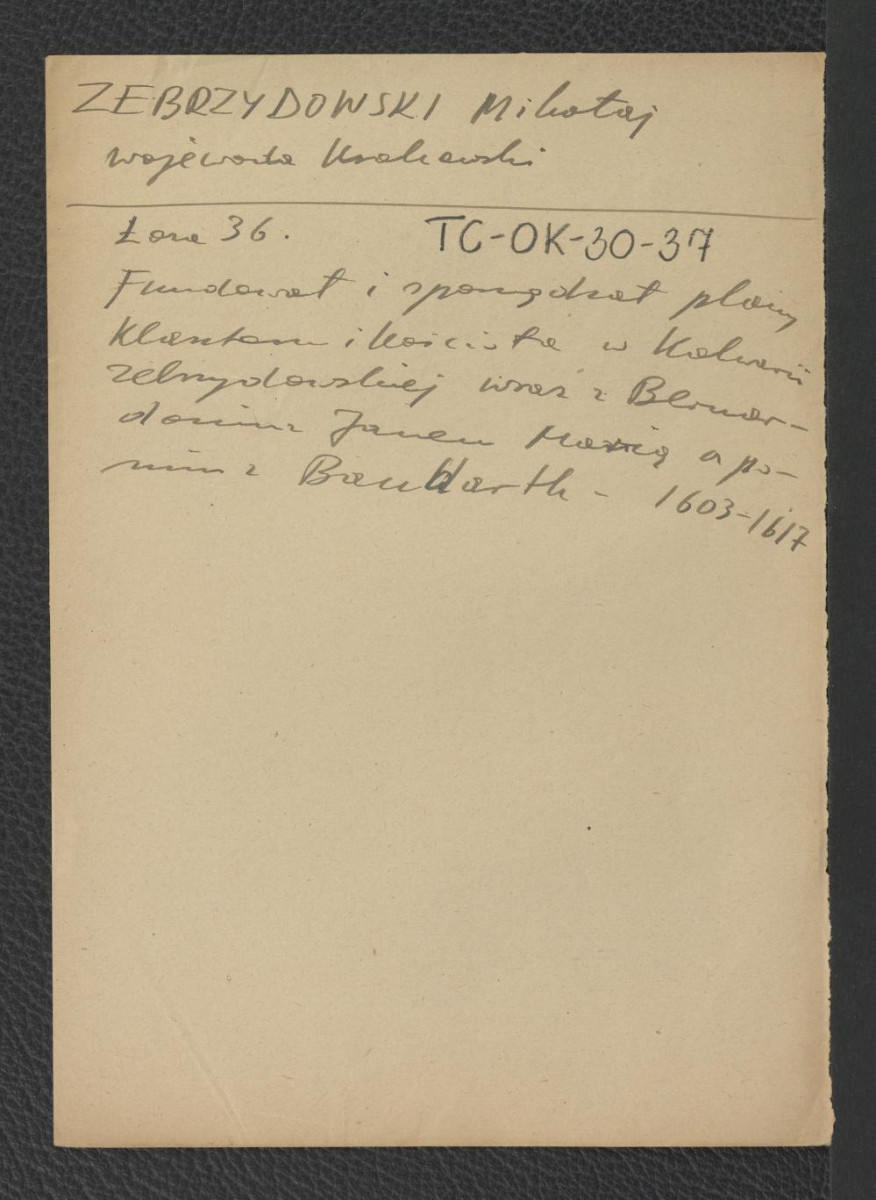 wypis z Łoza Stanisław, Słownik architektów i budowniczych Polaków oraz cudzoziemców w Polsce pracujących, Warszawa 1931 wzmiankujący Mikołaja Zebrzydowskiego jako inicjatora budowy zespołu klasztornego , skan 1