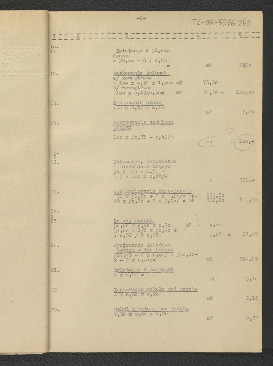 kosztorysy budowlane, założenia do kosztorysu, zestawienie do kosztorysu, analiza, przedmiar robót, wykaz materiałów, fragment opis techniczny G. Ciołka z lipca 1962 r.; dwadzieścia jeden kart, skan 19
