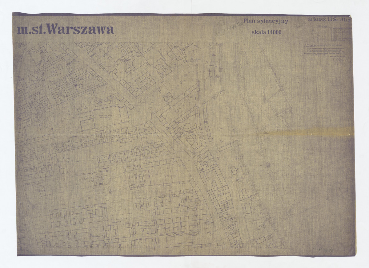 plan m. st. Warszawy - sytuacja - Arkusz 13, S 1-2 , skan 1