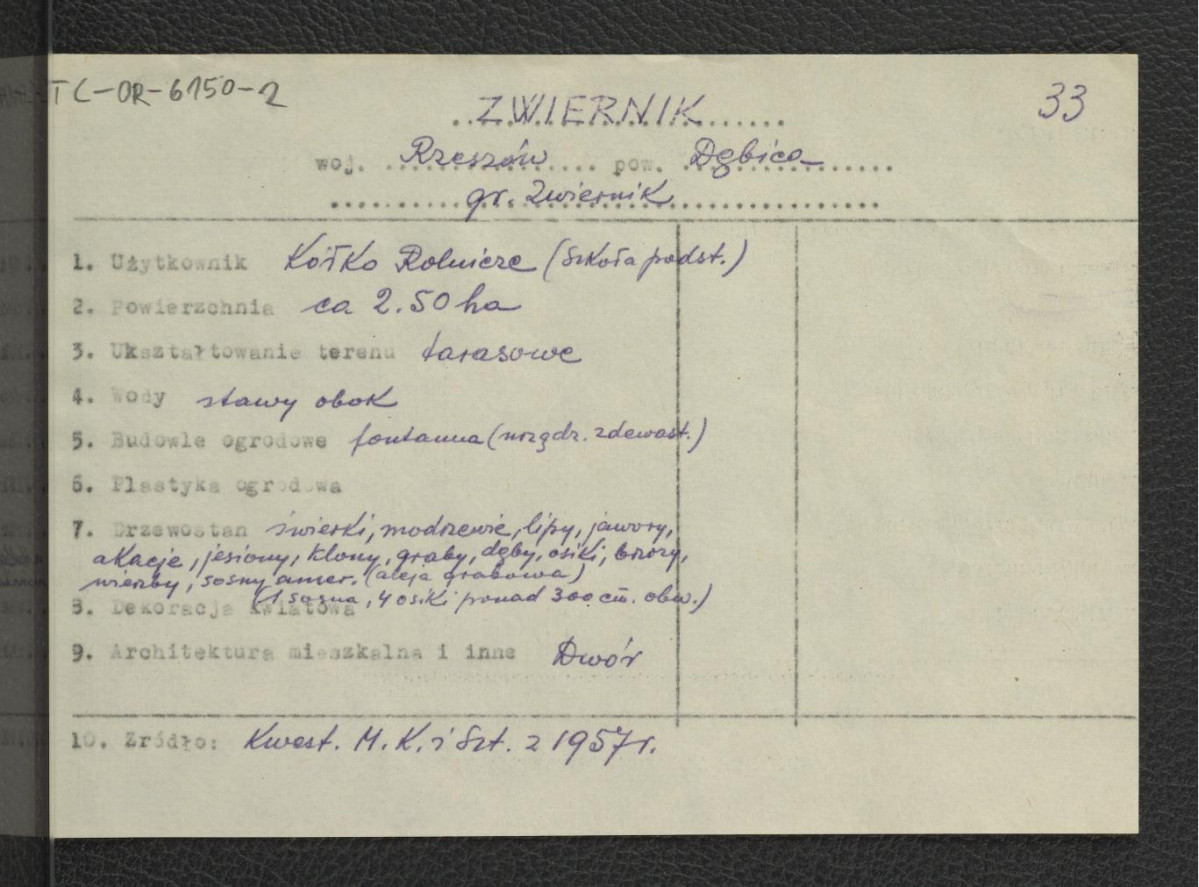 wypis z Kwestionariusz Ministerstwa Kultury i Sztuki z 1957 r.            , skan 1