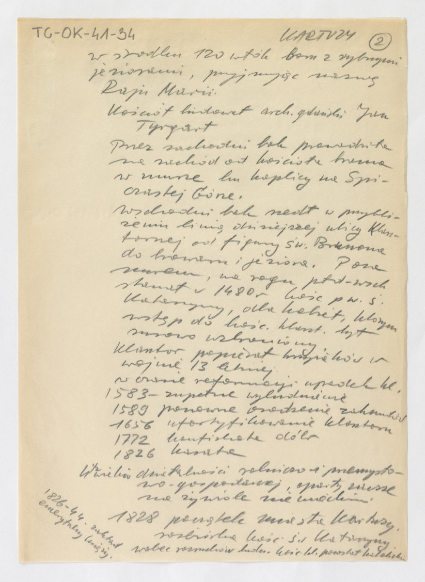 wypis z Majkowski, 1923 wzmiankujący usytuowanie klasztoru oraz jego dziejów, skan 2