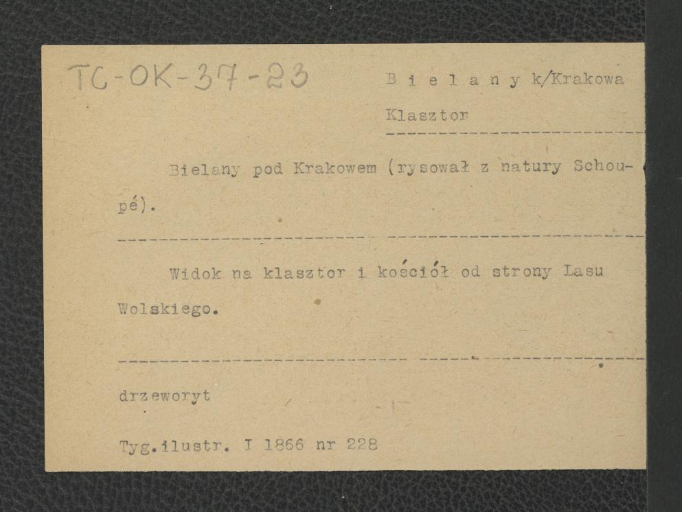 karty opisowe do rysunków miejscowego klasztoru (Gabinet Rycin, „Tygodnik Ilustrowany”), skan 1