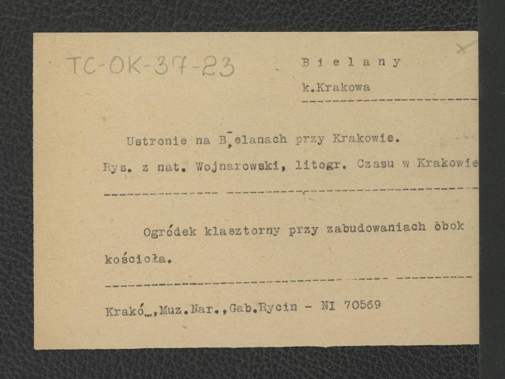 karty opisowe do rysunków miejscowego klasztoru (Gabinet Rycin, „Tygodnik Ilustrowany”), skan 2