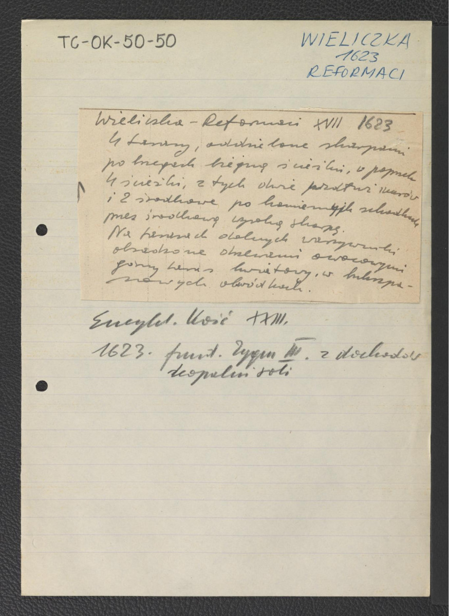 wypis z Podręczna Encyklopedia Kościelna, red. ks. Zygmunt Chełmicki, t. I-XLIV, Warszawa, 1904-1916 (XXIII) wzmiankujący ufundowanie klasztoru przez Zygmunta III w 1623 r. oraz charakterystykę ogrodu, skan 1