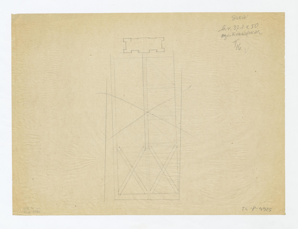 zaczęte opracowanie (szkic) planu sytuacyjnego do rekonstrukcji, skan 1