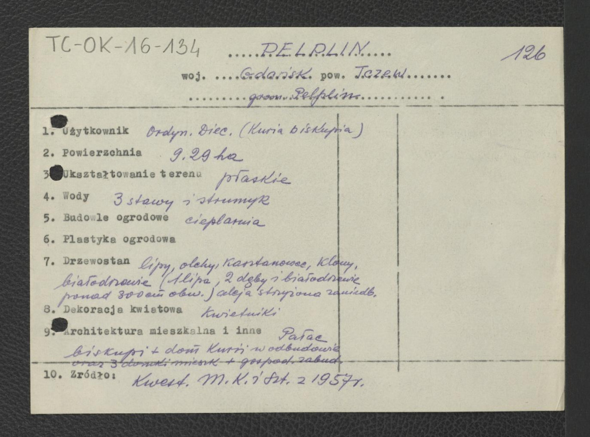 wypis z Kwestionariusza Ministerstwa Kultury i Sztuki z 1957 r., skan 1