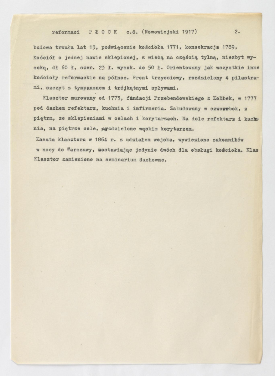 wypisy z Nowomiejski, 1917, s. 462 zawierające zarys dziejów miejscowego klasztoru, skan 4