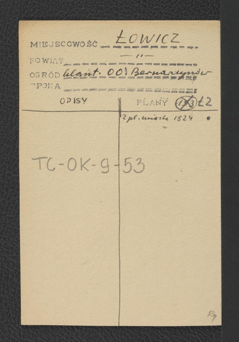 fiszka robocza wzmiankująca ogród miejscowego klasztoru, skan 1