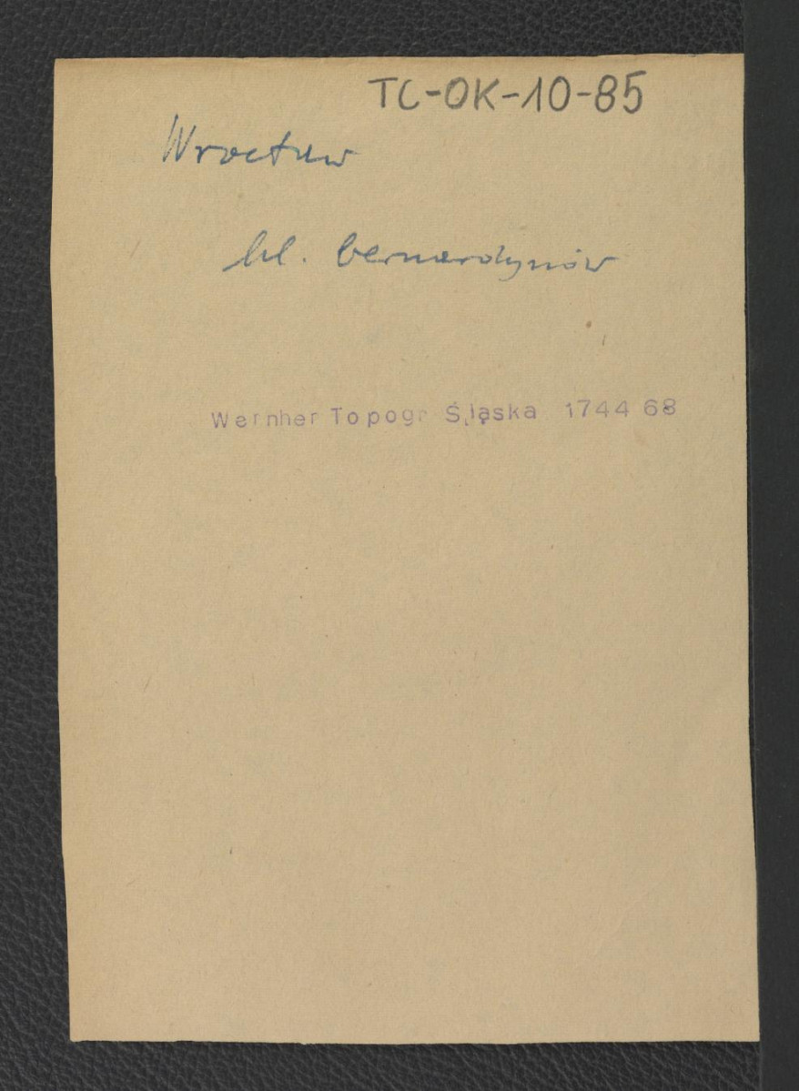 odnośnik bibliograficzny do: Fryderyk Bernard Wernher, Topografia Śląska , skan 1
