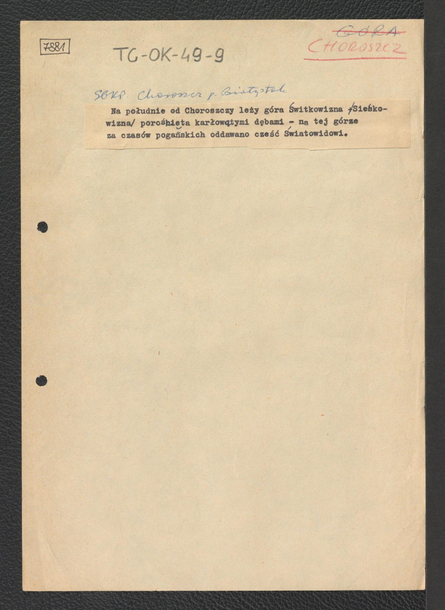 odsyłacz do Słownika Geograficznego Królestwa Polskiego wzmiankujący górę Świtkowiznę, gdzie niegdyś wznosiła się świątynia Światowida, skan 1