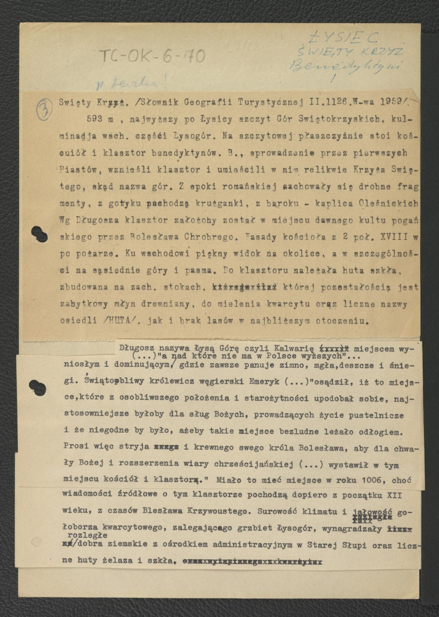 wypis z Słownik Geografii Turystycznej Polski, tom II, Warszawa 1959, strona 1126 zawierający zwięzłą charakterystykę architektoniczną oraz opis usytuowania zespołu klasztornego; wzmianki dotyczące ważniejszych epizodów w dziejach miejscowego eremu wraz z kopiałem części tekstu; Gloger Zygmunt, Encyklopedia Staropolska, Warszawa 1902; Brückner Aleksander, Encyklopedia staropolska, tom I-II, Warszawa 1937-1939 wzmiankujący kasatę miejscowego klasztoru , skan 2