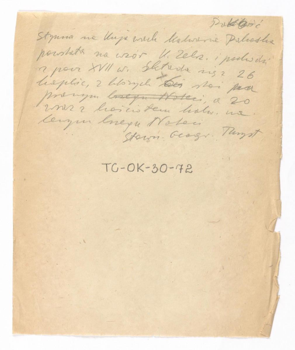 wypis ze Słownika Geografii Turystycznej Polski, t. I, Warszawa 1959 wzmiankujący zaistnienie miejscowej Kalwarii na wzór Zebrzydowskiej , skan 1