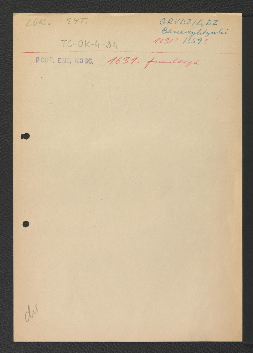 odsyłacz do Podręczna Encyklopedia Kościelna, red. ks. Zygmunt Chełmicki, tom I-XLIV, Warszawa, 1904-1916 wzmiankująca fundację klasztoru w 1631 roku, skan 1