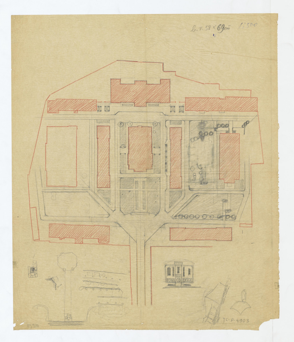 jedna z prób rozwiązania komunikacyjnego na górnym tarasie, skan 1