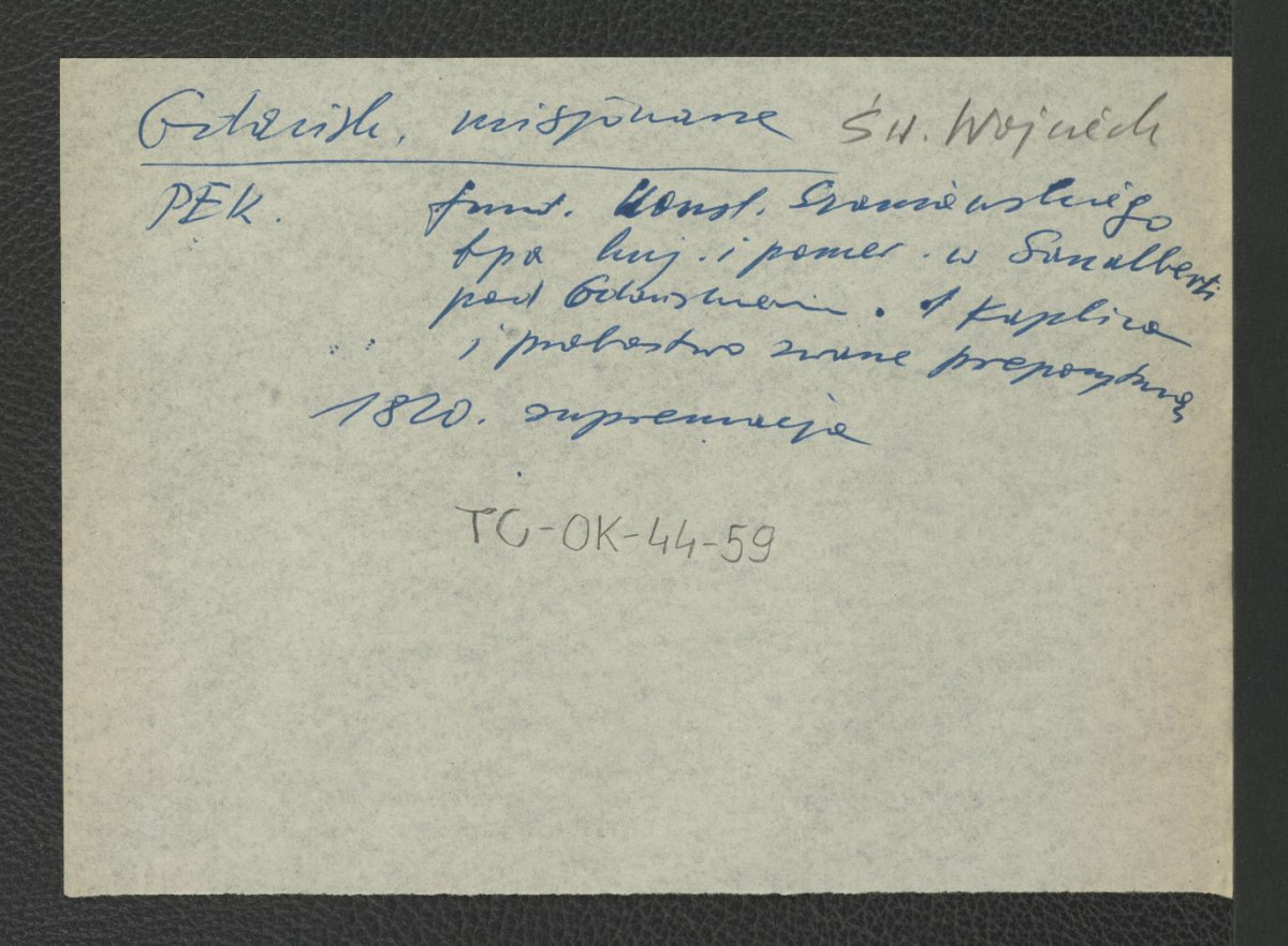odsyłacz do Podręczna Encyklopedia Kościelna, red. ks. Zygmunt Chełmicki, t. I-XLIV, Warszawa, 1904-1916 wzmiankujący ufundowanie klasztoru z inicjatywy biskupa kujawskiego Konstantego Szamonowskiego (?) oraz supremacji w 1820 r.                               , skan 1