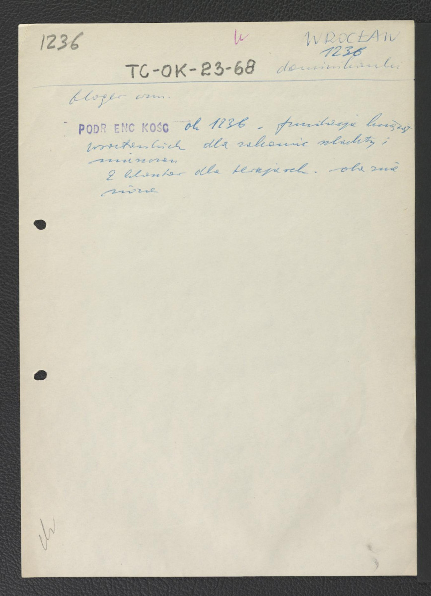 odsyłacz do Gloger Zygmunt, Encyklopedia Staropolska, Warszawa 1902 oraz Podręczna Encyklopedia Kościelna, red. ks. Zygmunt Chełmicki, t. I-XLIV, Warszawa, 1904-1916 wzmiankujące ufundowanie ok. 1236 r. klasztoru żeńskiego        , skan 1