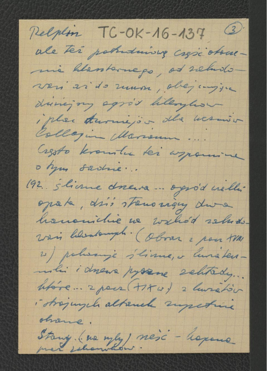 wypis z „Ochrona Przyrody” nr 9, s. 151 oraz Olszewicz, Drzewa dotyczący parku otaczającego miejscowy pałac biskupi oraz tamtejszy drzewostan, skan 5