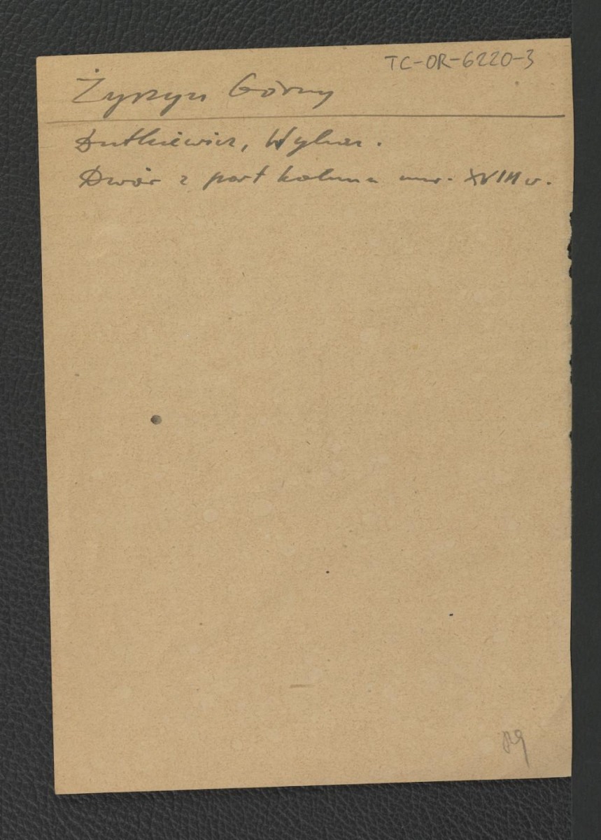 odsyłacz do Dutkiewicz J., Wykaz zabytków architektury województwa lubelskiego, 1947 wzmiankujący dwór z XVIII w. , skan 1