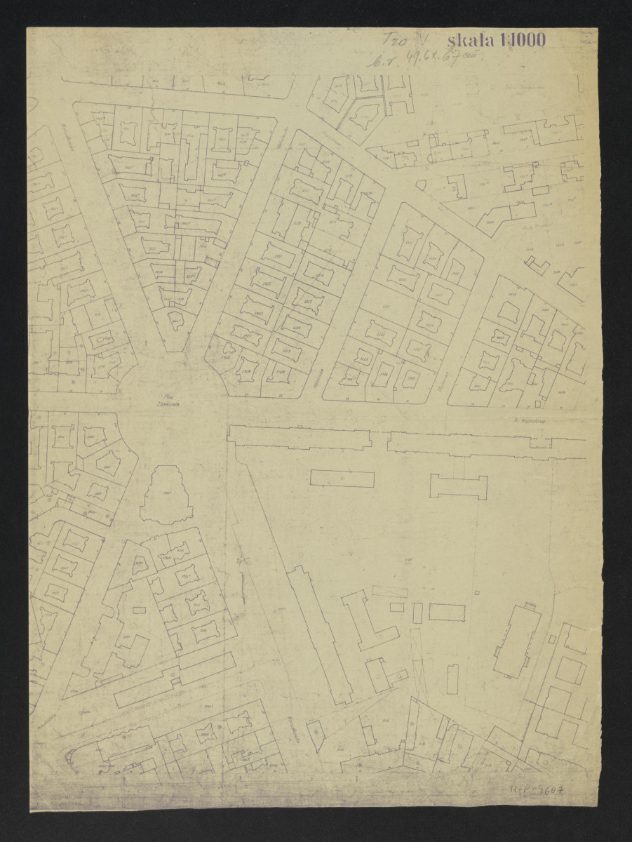 plan miasta Warszawy - sytuacja okolicy Placu Zbawiciela, skan 1
