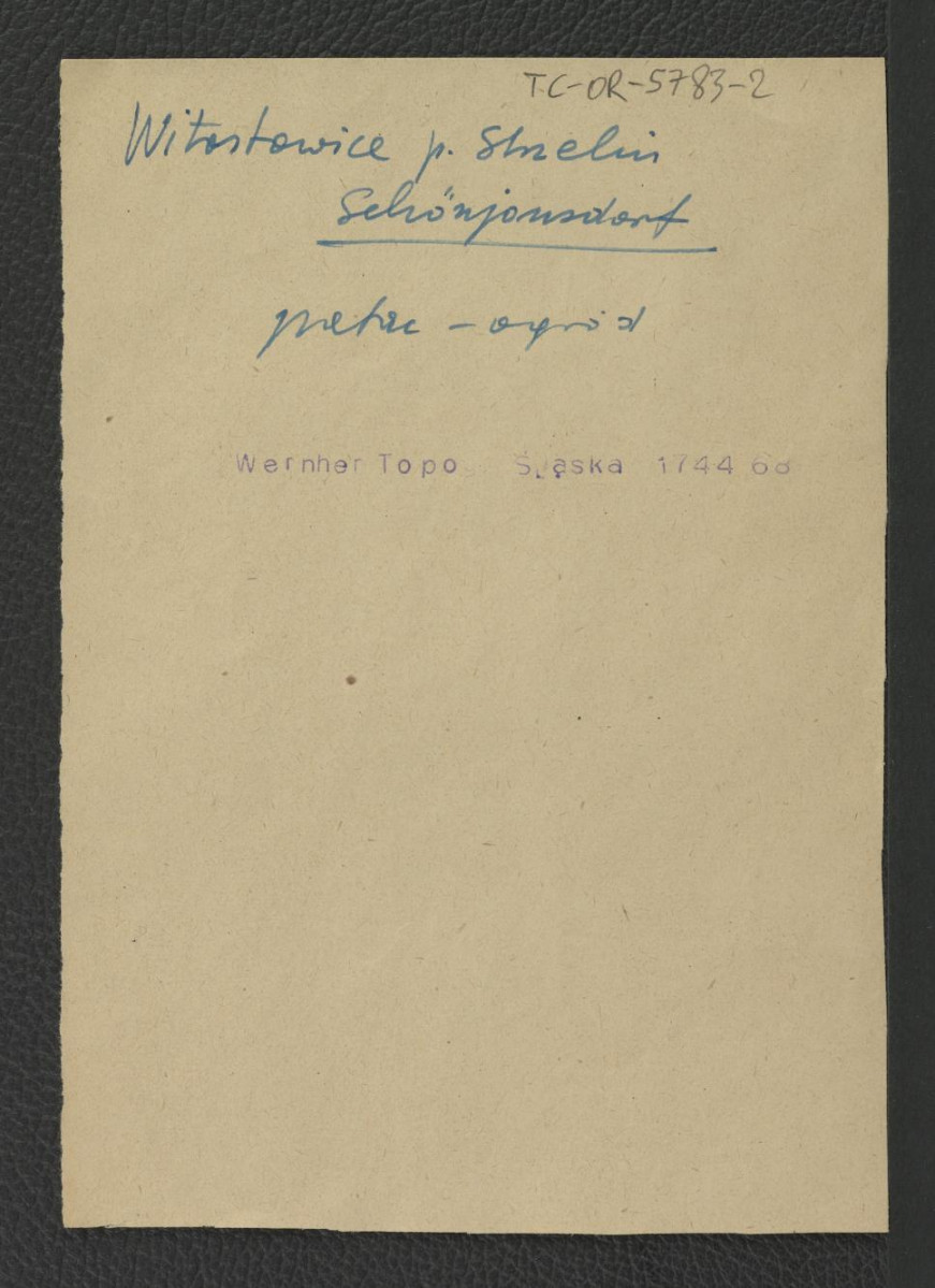 karta opisowa do reprodukcji ryciny zamieszczonej w Wernher F.B., Topografia Śląska, 1744-1768, skan 1