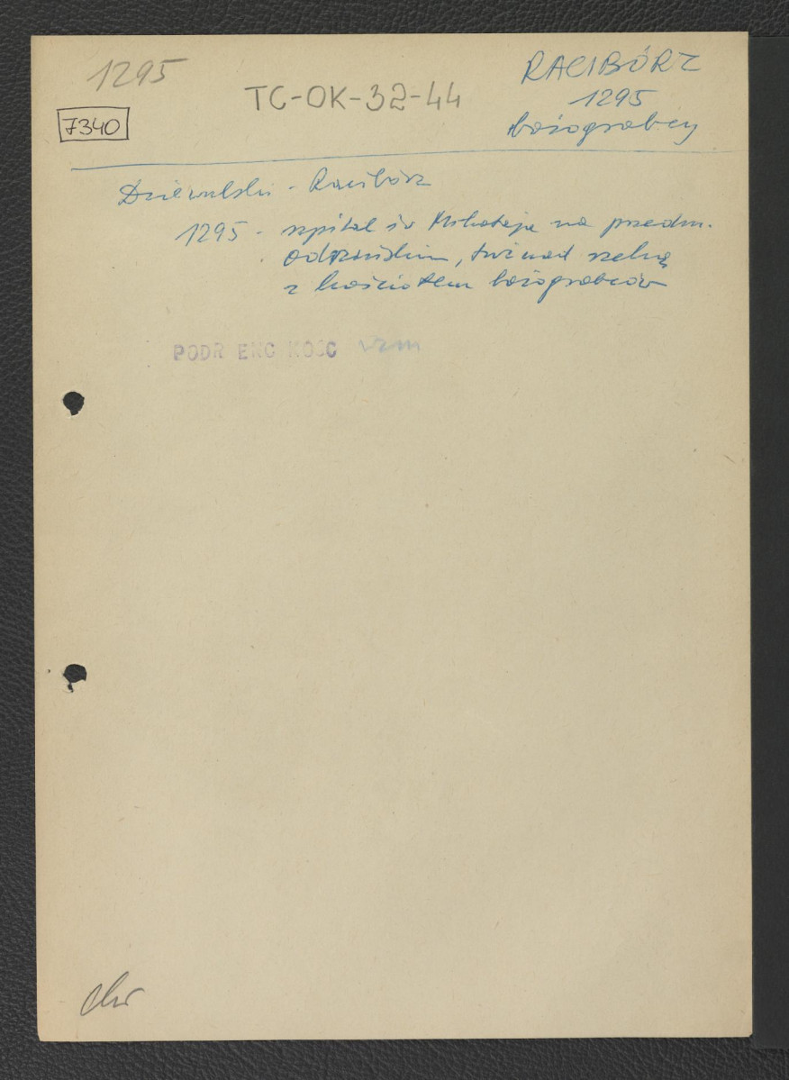 odsyłacz do Dziewulski, Racibórz; Podręczna Encyklopedia Kościelna, red. ks. Zygmunt Chełmicki, t. I-XLIV, Warszawa, 1904-1916 wzmiankujące szpital św. Mikołaja zaistniały na przedmieściu odrzańskim oraz kościół wspomnianych zakonników zaistniałe prawdopodobnie w roku 1295 r., skan 1