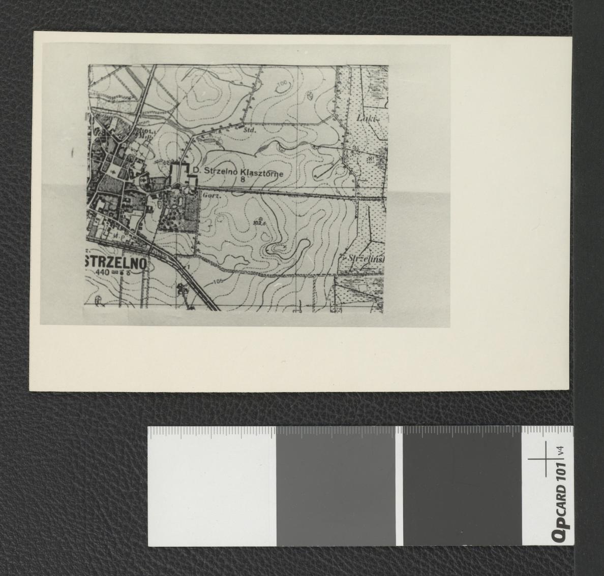 fragment mapy Strzelna i okolic w różnym stopniu zbliżenia, skan 1