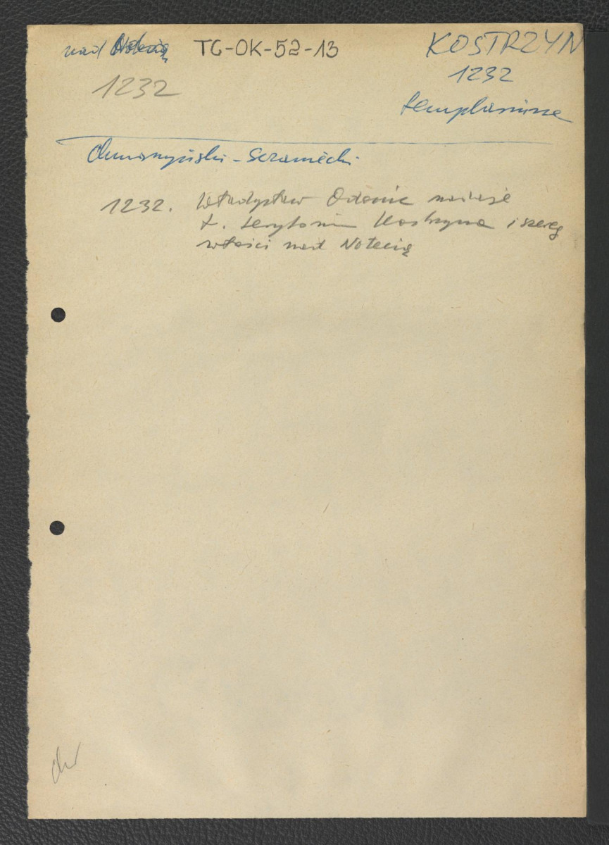 odsyłacz do Chmarzyński Gwido, Sczaniecki Michał, Zamek w Łagowie, w: „Pamiętnik Związku Historyków Sztuki i Kultury”, t. I, red. Aleksandra Gieysztora, Warszawa 1948 wzmiankujący donację dla Templariuszy przez Władysława Odonica z 1232 r., skan 1