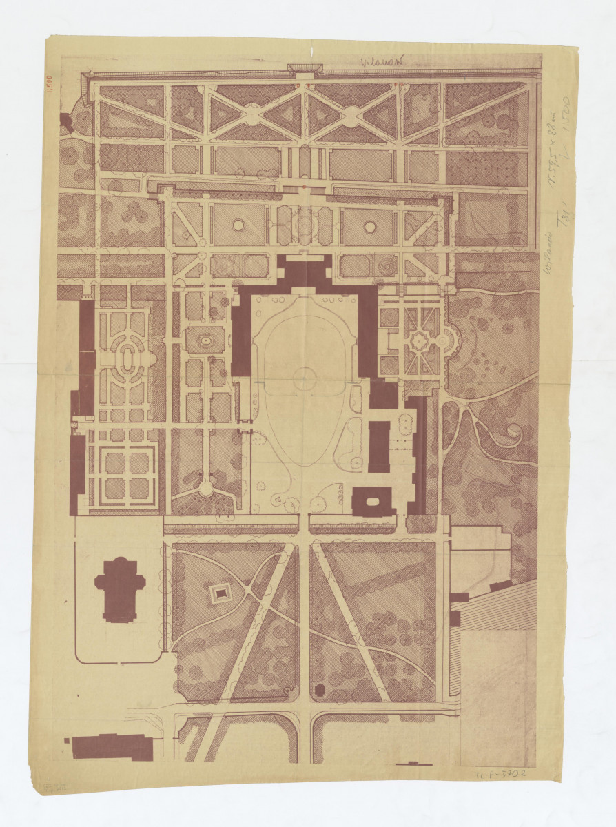 Wilanów-odbitka projektu koncepcyjnego parku, skan 1