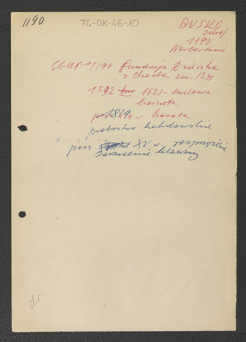 odsyłacze do Słownika Geograficznego Królestwa Polskiego i Podręczna Encyklopedia Kościelna, red. ks. Zygmunt Chełmicki, t. I-XLIV, Warszawa, 1904-1916 wzmiankujące ufundowanie miejscowego klasztoru przez Dzierżka z Chotcza ok. 1190 r. oraz późniejsze daty w jego dziejach , skan 1