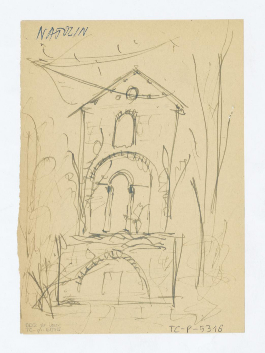 Natolin-elewacja. Napisy: NATOLIN; na odwrocie: Bardzo dobre; Budynek; Holenderia; Natolin; Album Starej Warszawy; Biblioteka IUA IV 14. s. 50, skan 1