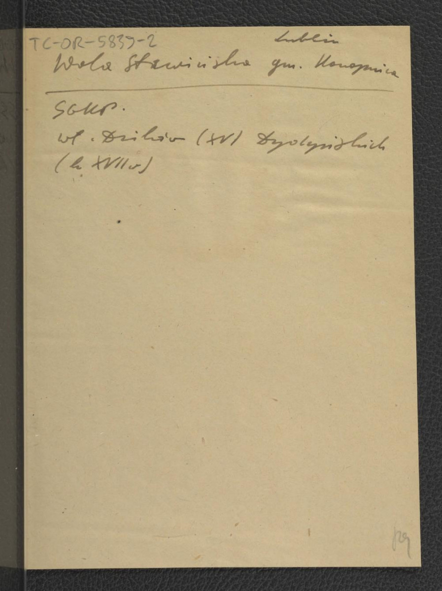 wypis z Słownik Geograficzny Królestwa Polskiego t. XIII, s. 799 wzmiankujący właścicieli miejscowej posesji w XV w. oraz w XVII w. , skan 1